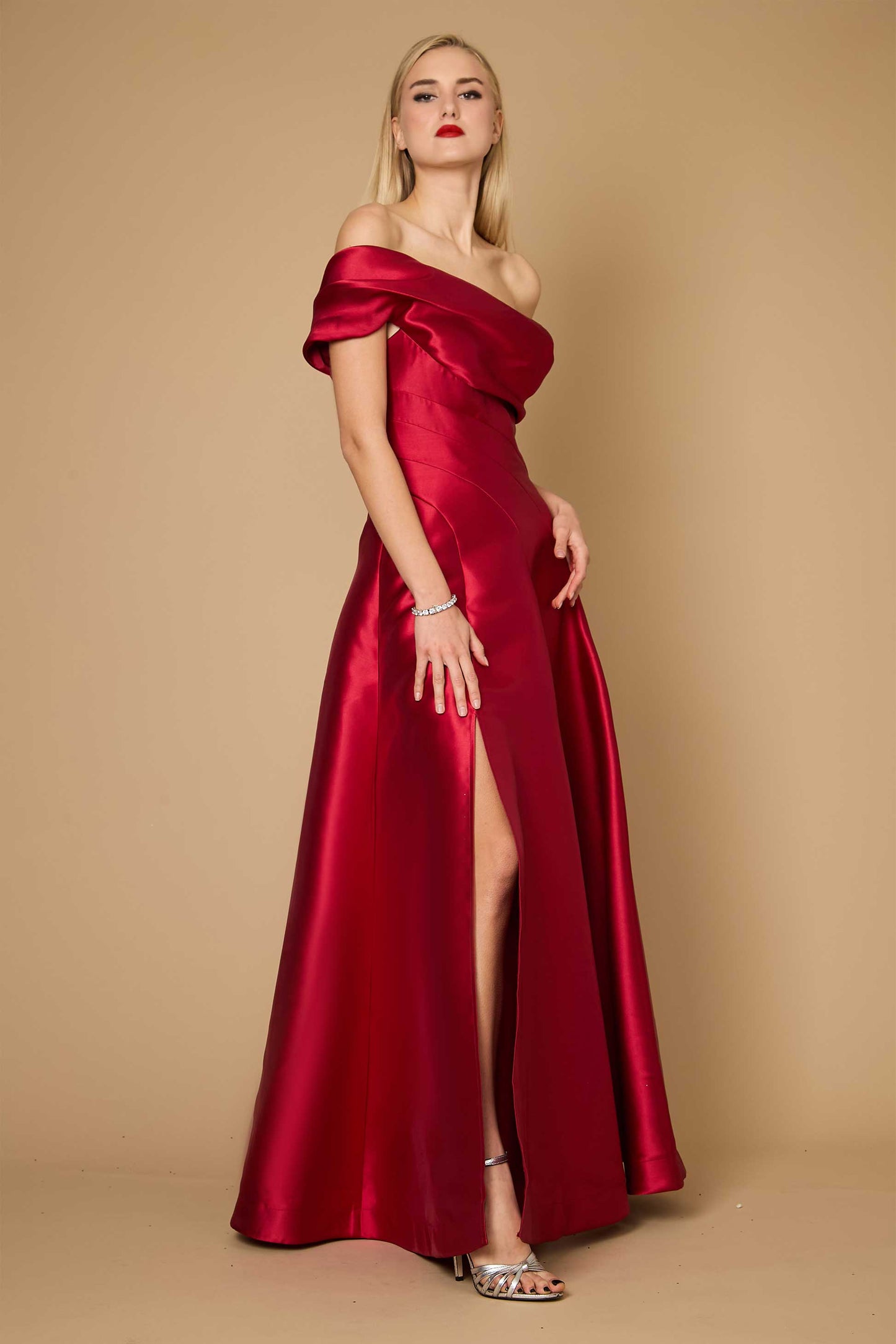 One Shoulder Long Formal Ball Gown Evening Dress