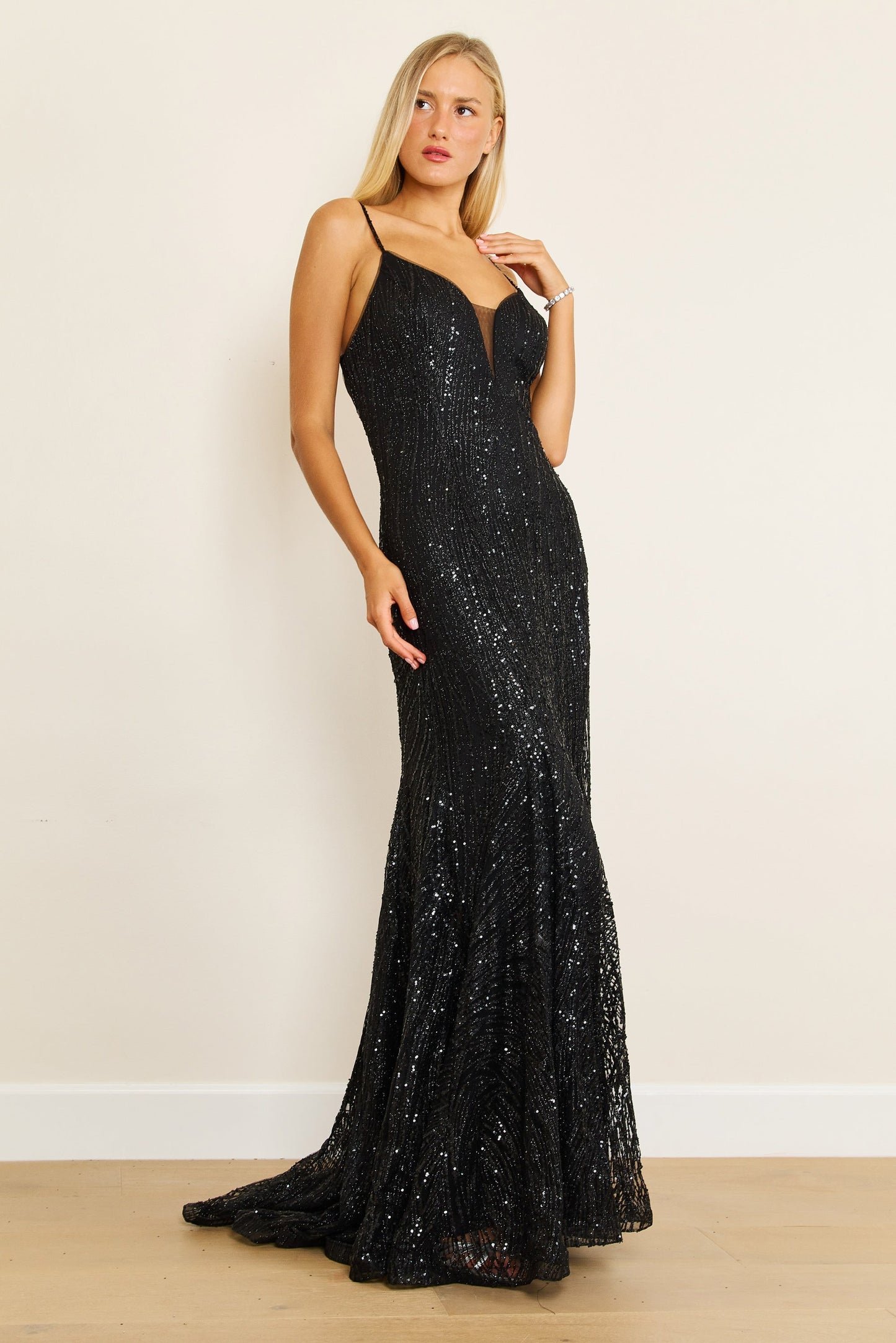 Long Black Plus Size Party Dress Formal Gown