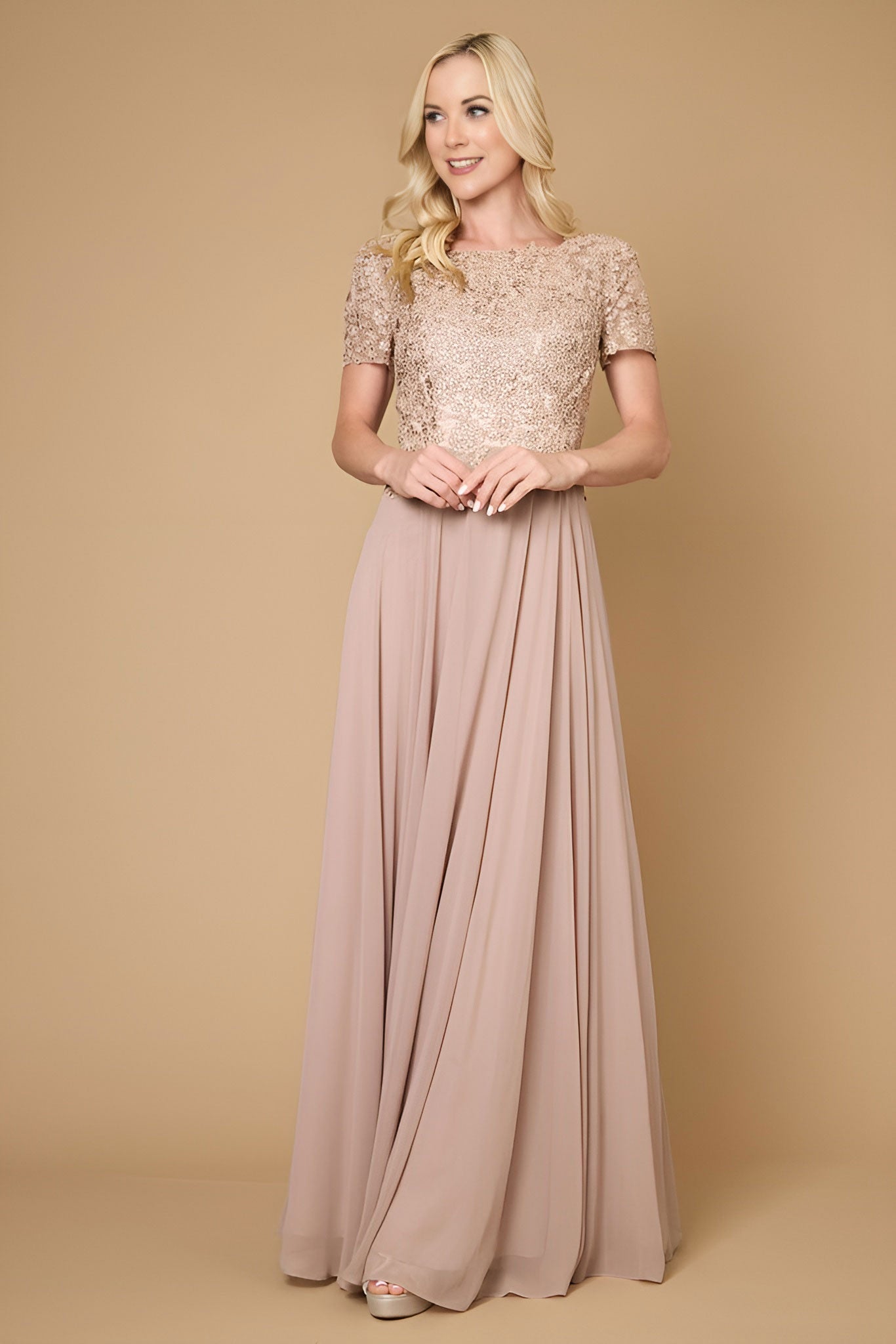 Short Sleeve Mother Of The Bride Evening Dress