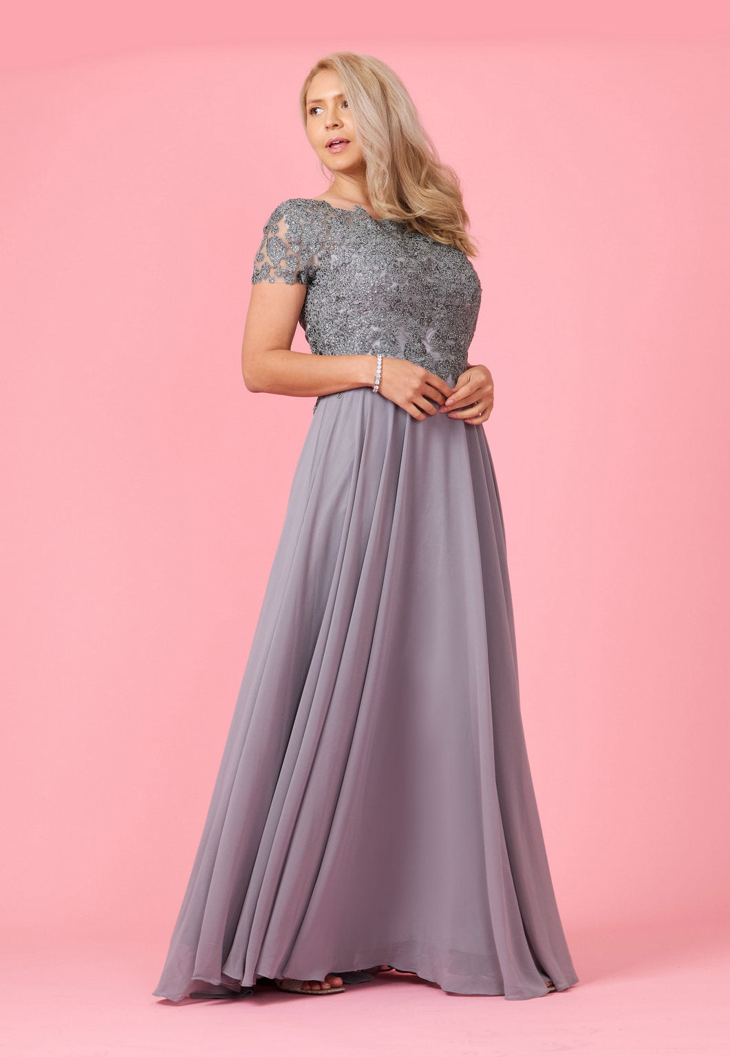 Short Sleeve Mother Of The Bride Evening Dress