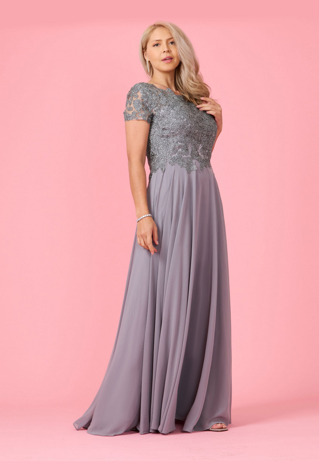 Short Sleeve Mother Of The Bride Evening Dress