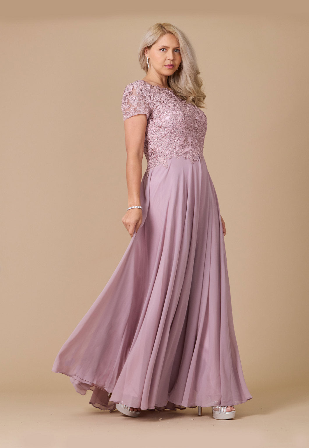 Short Sleeve Mother Of The Bride Evening Dress