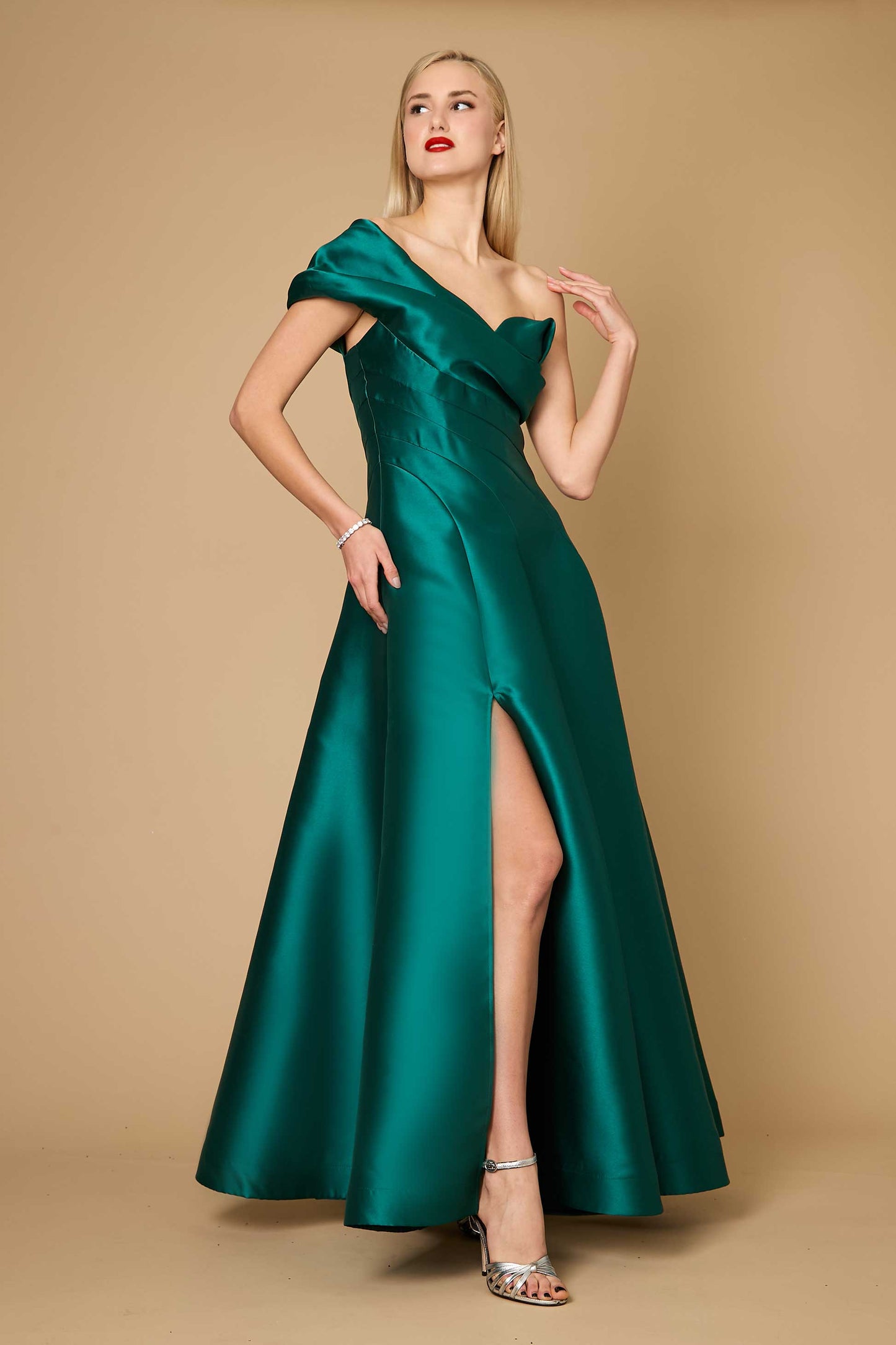 One Shoulder Long Formal Ball Gown Evening Dress