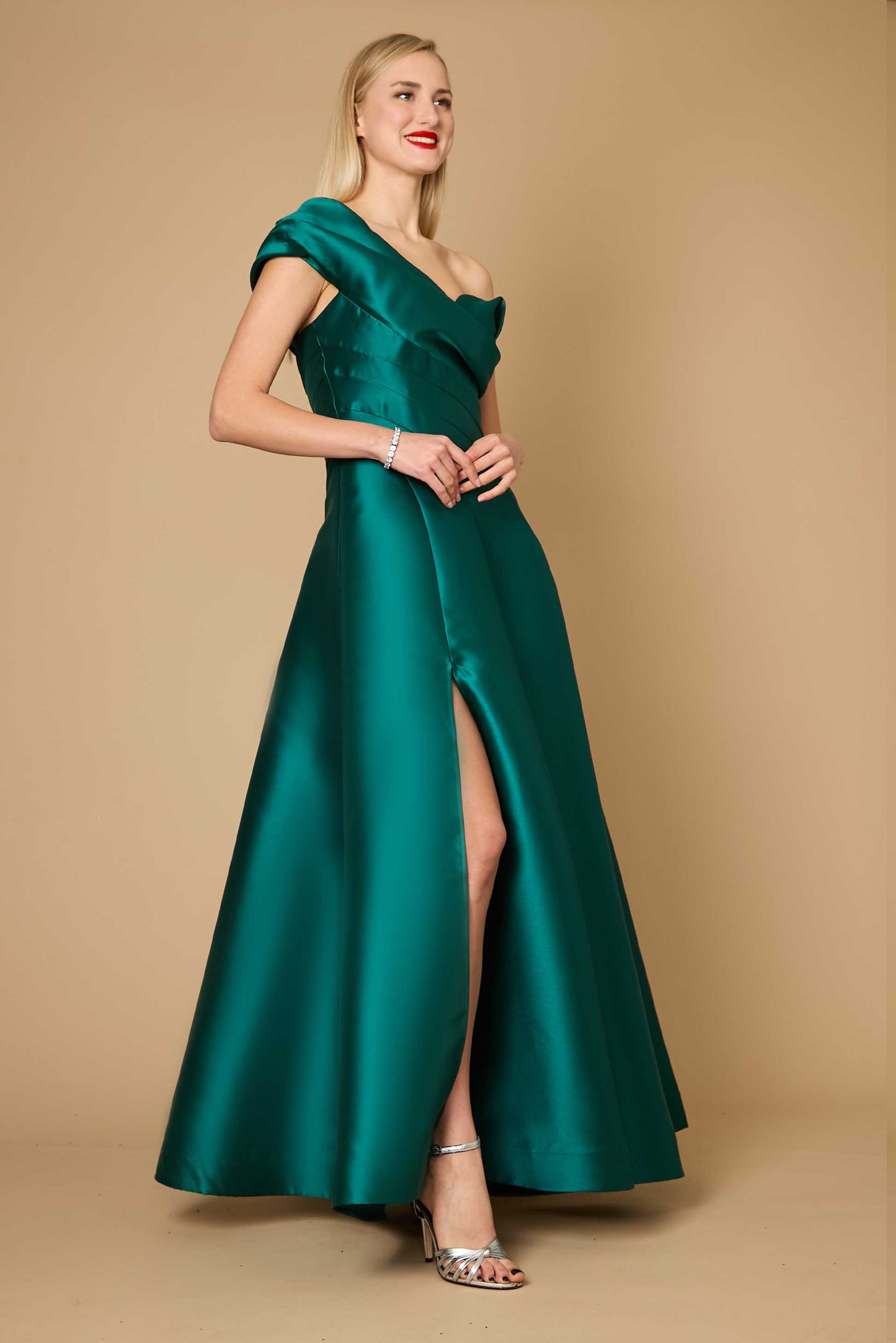 One Shoulder Long Formal Ball Gown Evening Dress