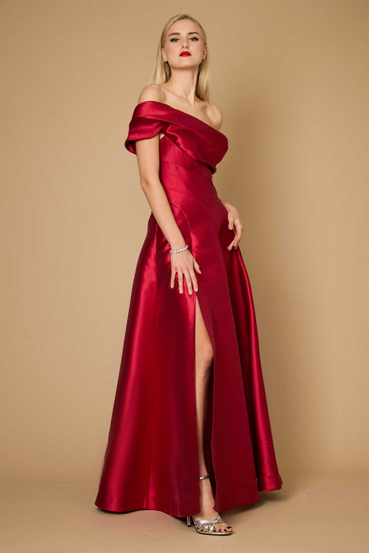One Shoulder Long Formal Ball Gown Evening Dress