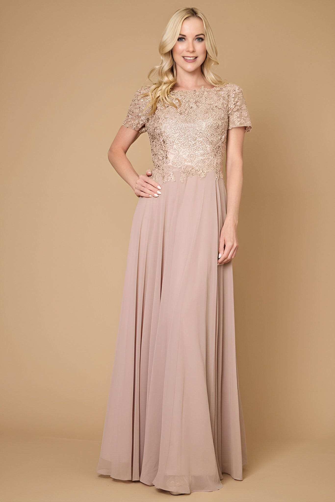 Short Sleeve Mother Of The Bride Evening Dress