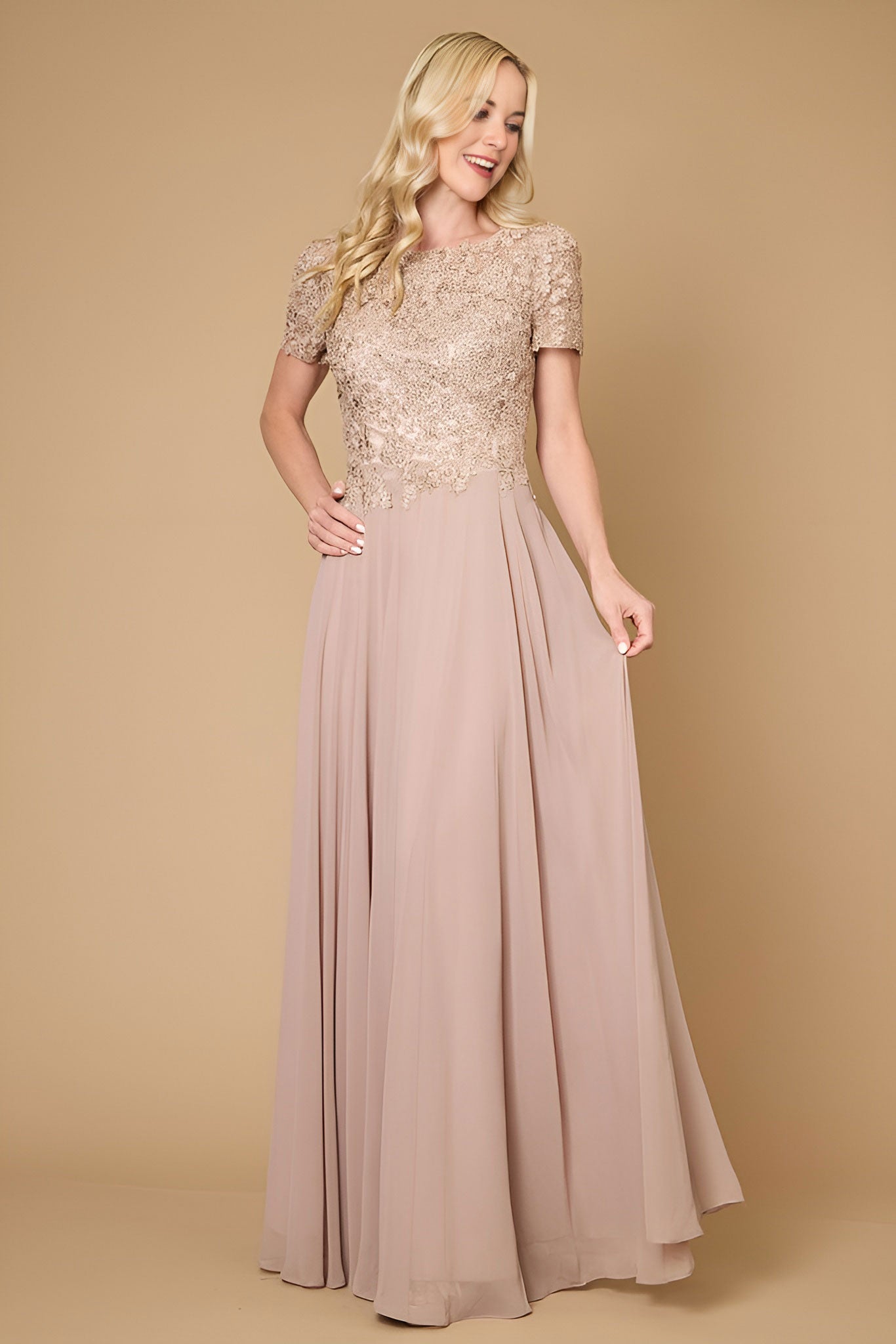 Short Sleeve Mother Of The Bride Evening Dress