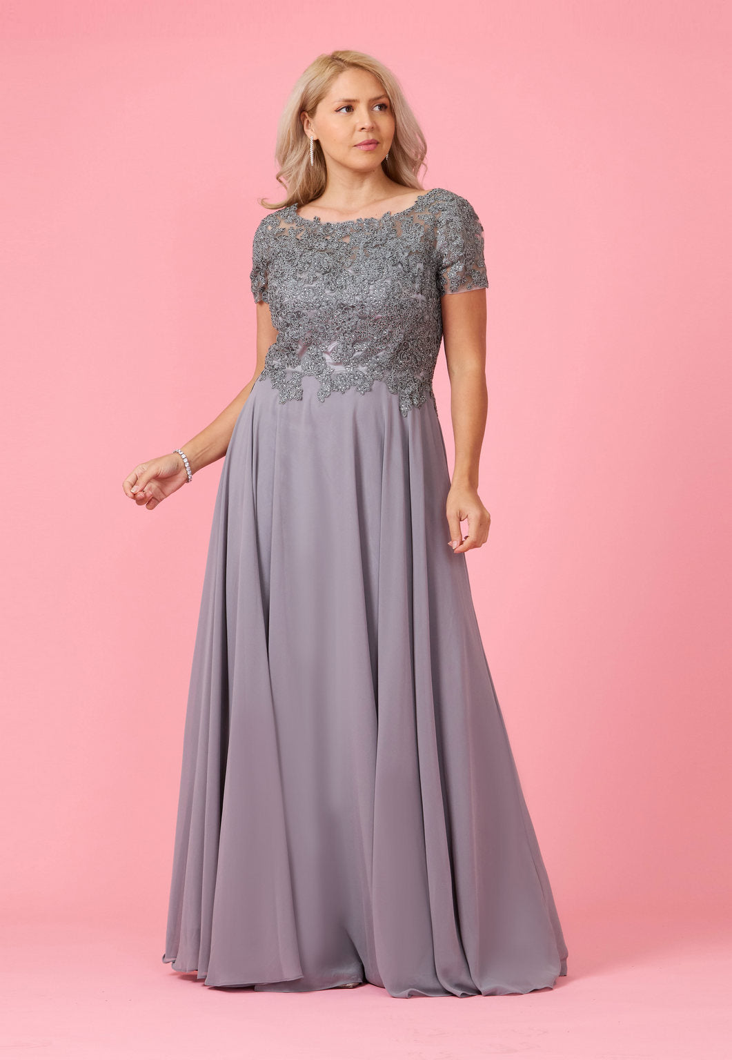 Short Sleeve Mother Of The Bride Evening Dress