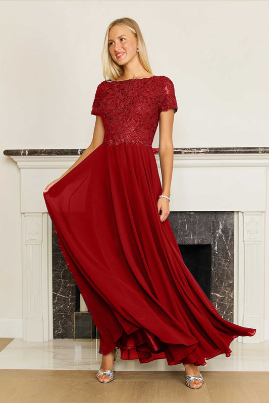 Short Sleeve Mother Of The Bride Evening Dress